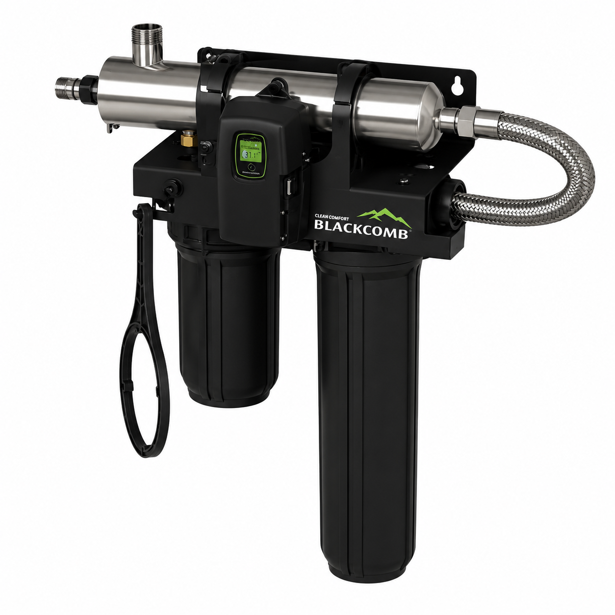 Luminor LBH4-Z12 UV Rack System w/ 10″ 5 Micron Sediment & 20″ Carbon Filters 1″ MNPT, 15 GPM