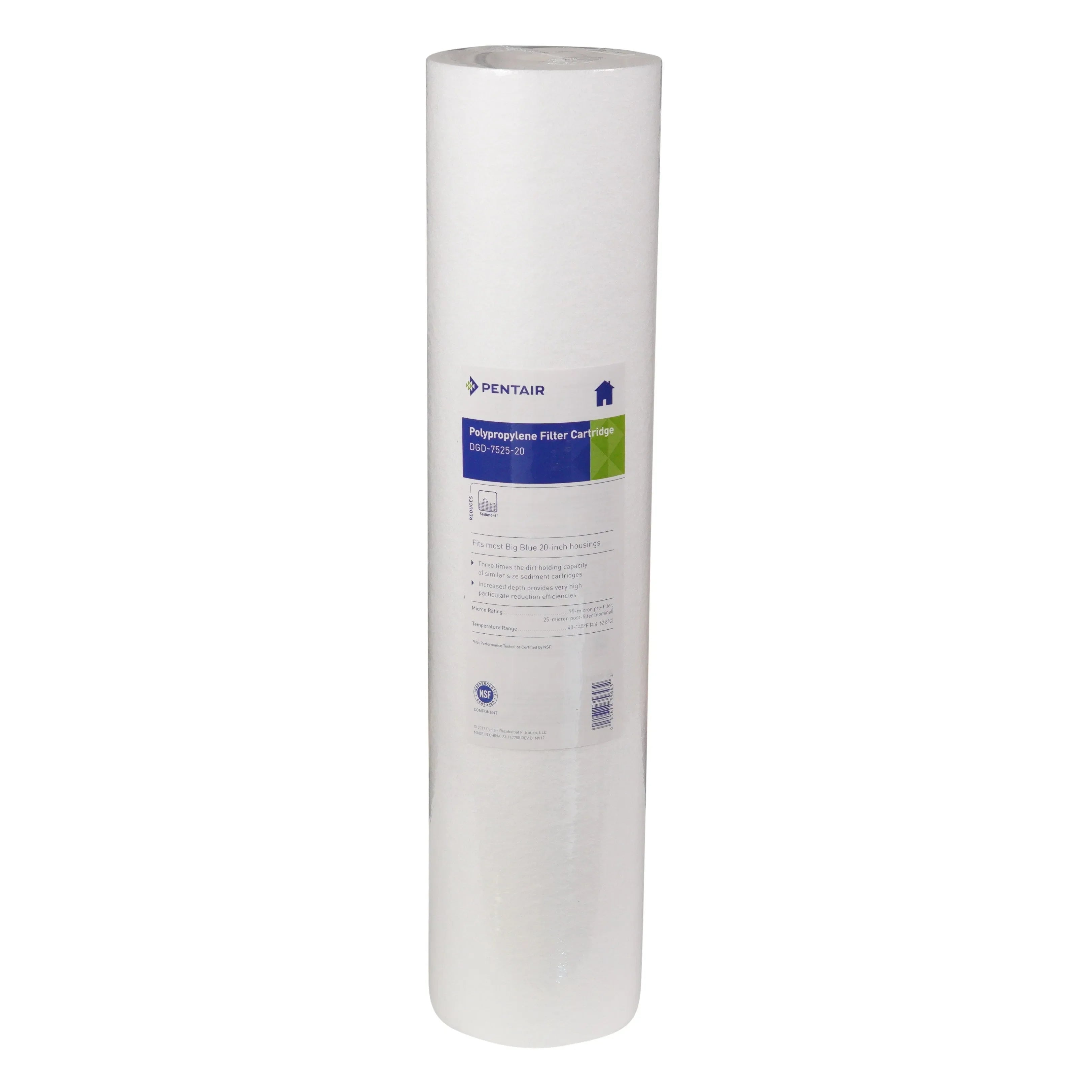 Genuine Pentair Pentek® DGD-7525-20 (155356-43) Big Blue Sediment Filter Cartridge